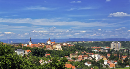 Fototapeta na wymiar Panorama of Zatec town in summer. Czech Republic.