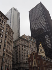 Kontraste und Skyline von Boston, Massachusetts