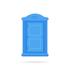 blue simple portable toilet icon