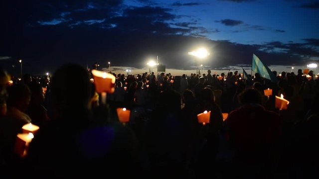 Night Prayer candles in their hands - World Youth Days, Krakow 2016