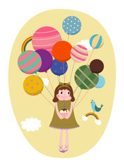 Girl with balloons