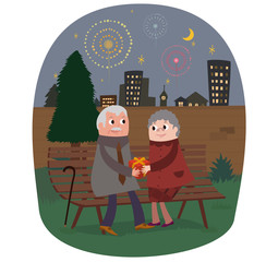 An elderly couple