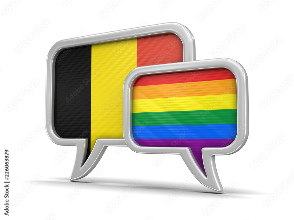 Poster speech bubbles with flags. image with clipping path