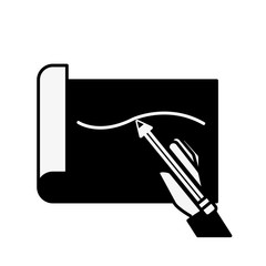 hand holding pencil drawn line on paper