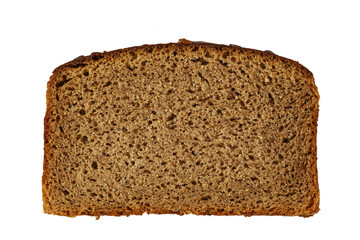 slice of black bread isolated