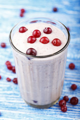 fresh yogurt with cranberries