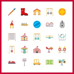 25 play icon. Vector illustration play set. swing and swings icons for play works