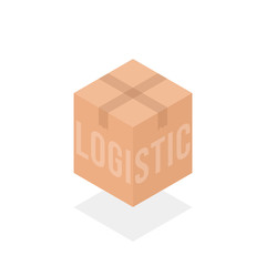 logistic box simple isometric logo