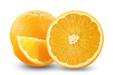ripe orange is cut