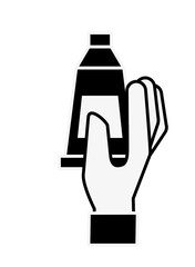 hand holding color tube paint art