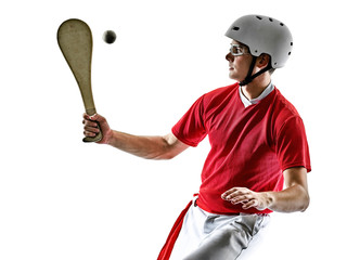 one caucasian Jai alai Basque pelota 
Cesta Punta player man isolated on white background silhouette