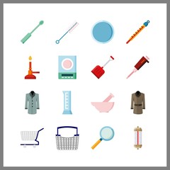 16 tool icon. Vector illustration tool set. measuring and shopping tool icons for tool works