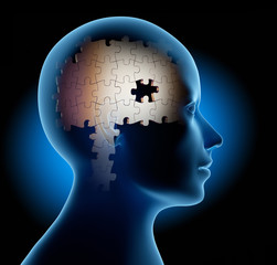 Puzzle im Kopf - Konzept Gedächtnis und Verlust
