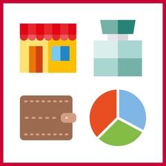 4 market icon. Vector illustration market set. wallet and cologne icons for market works