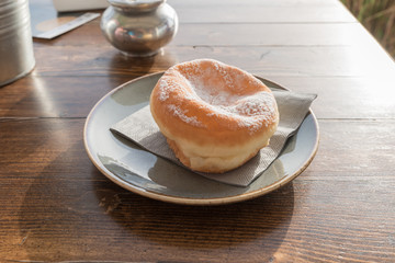 Krapfen with cream and sugar