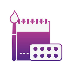 graphic design notepad palette color and brush