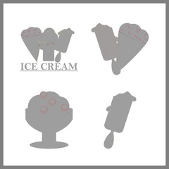 cone vector icons set. ice creams, ice cream and ice cream with berries in this set.
