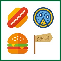 meat icon. pilon and pizza vector icons in meat set. Use this illustration for meat works.