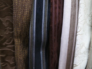 Fabrics with a rough texture.