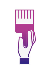 hand holding paint brush artistic