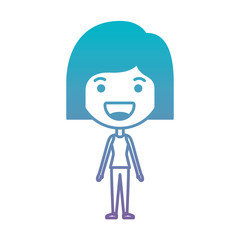 cartoon woman happy kawaii character