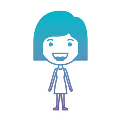 cartoon woman happy kawaii character