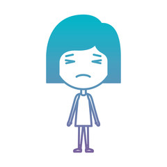 cartoon woman furious kawaii character