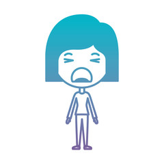 cartoon woman furious kawaii character