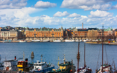 View of Strandvägen from Skeppsholmen.