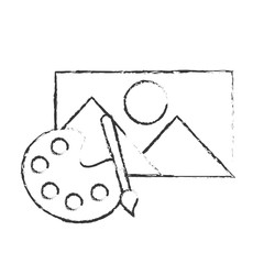 graphic design palette color brush and picture