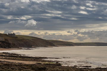 Coastline of south Cornwall looking from Porthleven towards Helston