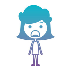 cartoon woman furious kawaii character