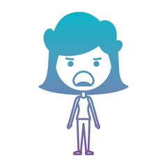 cartoon woman furious kawaii character