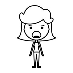 cartoon woman furious kawaii character