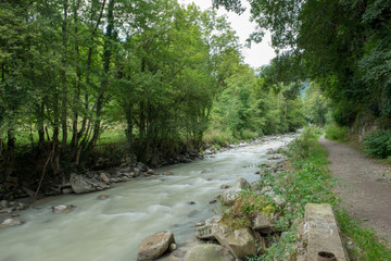 River in the valley of aran next to vielha