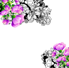 label with flora design