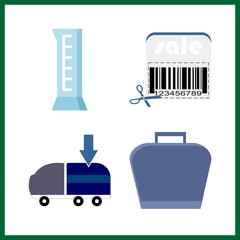 storage icon. case and barcode vector icons in storage set. Use this illustration for storage works.