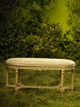 Antique Upholstered Bench