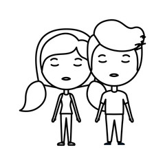Obraz na płótnie Canvas cartoon angry couple kawaii characters