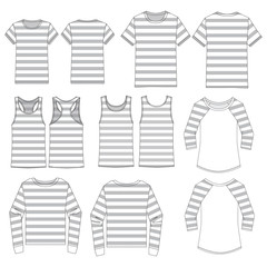 Vector template for Striped Apparel Tops