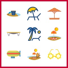 shore icon. kid trapoline and beach vector icons in shore set. Use this illustration for shore works.