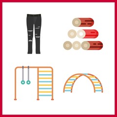 4 wall icon. Vector illustration wall set. net climbers and net climber icons for wall works