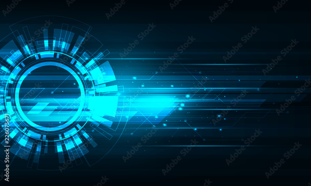 Aufkleber digital business.circle tech with high speed movement design.abstract technology background. vector 