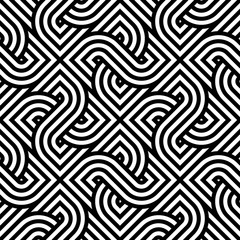 Obraz premium Vector geometric pattern. Seamless braided linear pattern.