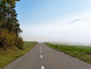Strasse in den Nebel