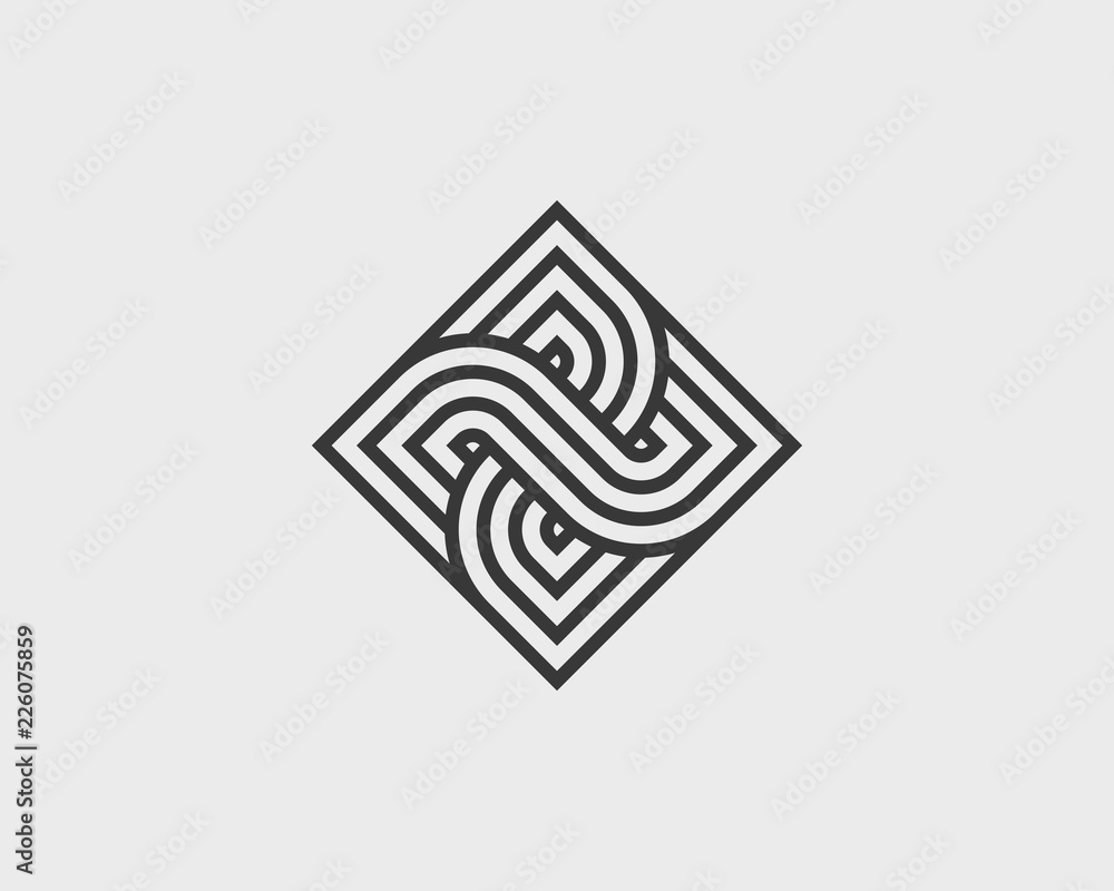 Poster vector geometric icon. linear style logo for your design.