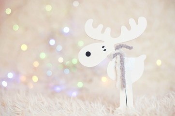 wooden decorative reindeer. Christmas decorations