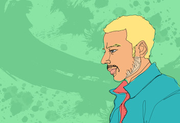 Side view of mid adult man