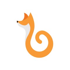 Fox Animal Wildlife Cute Illustration Icon Logo Design Template Element Vector