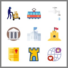 building icons set. city, industrial, residential and fantasy graphic works